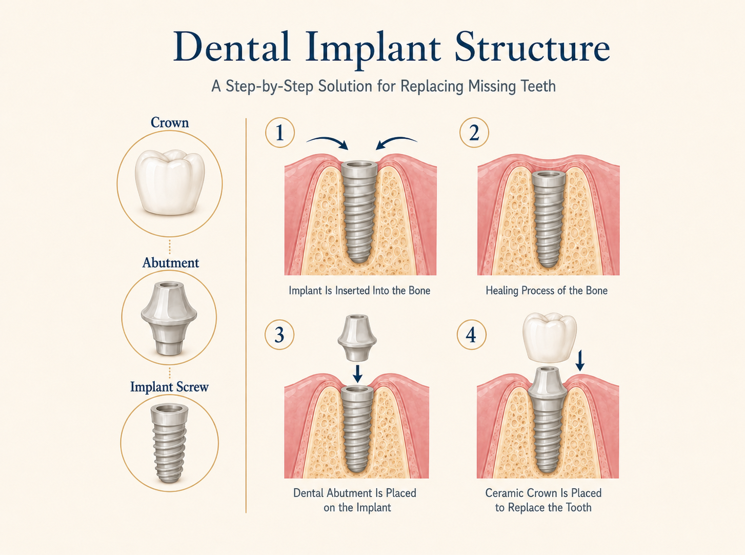 Dental implant structure diagram